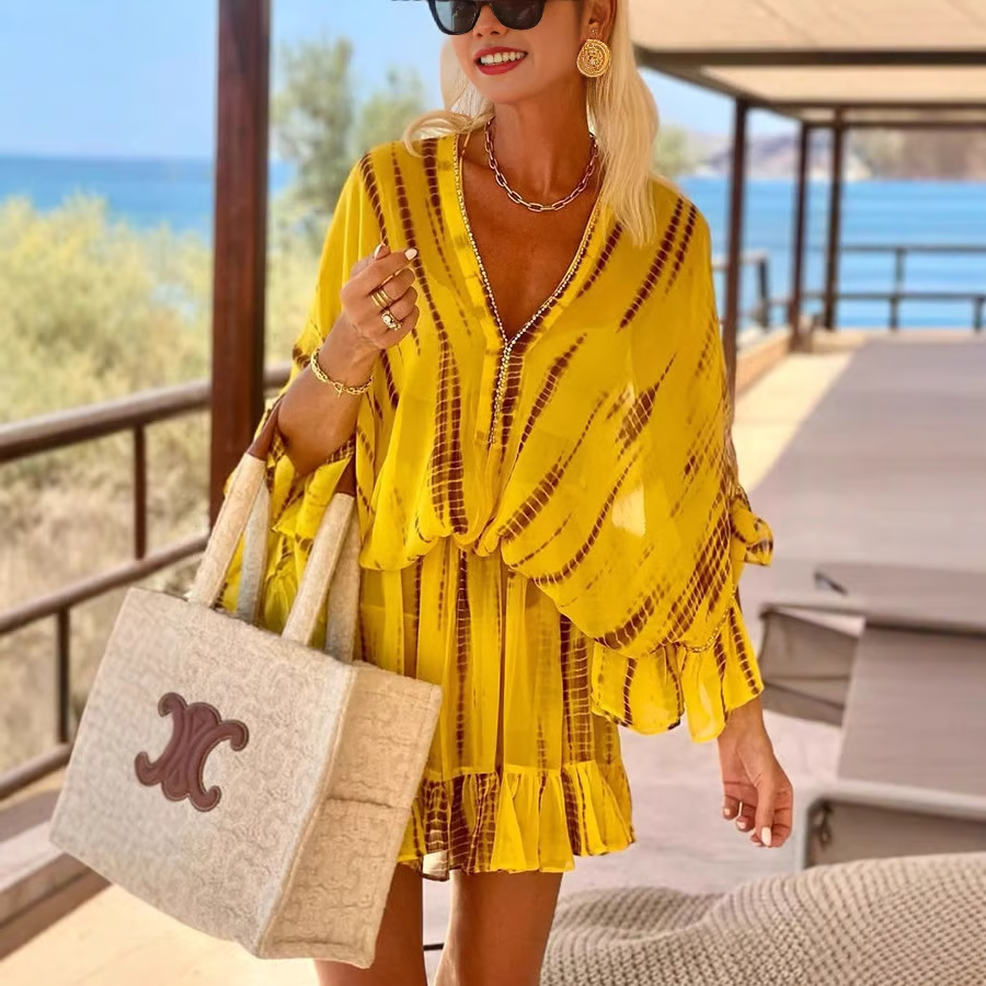 Adalyn Mini Dress | Chic V-Neck High Waist Design