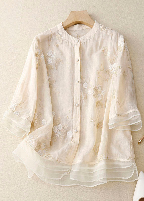 Hayley Chic Embroidered Blouse | Women's Summer Long Sleeve Top