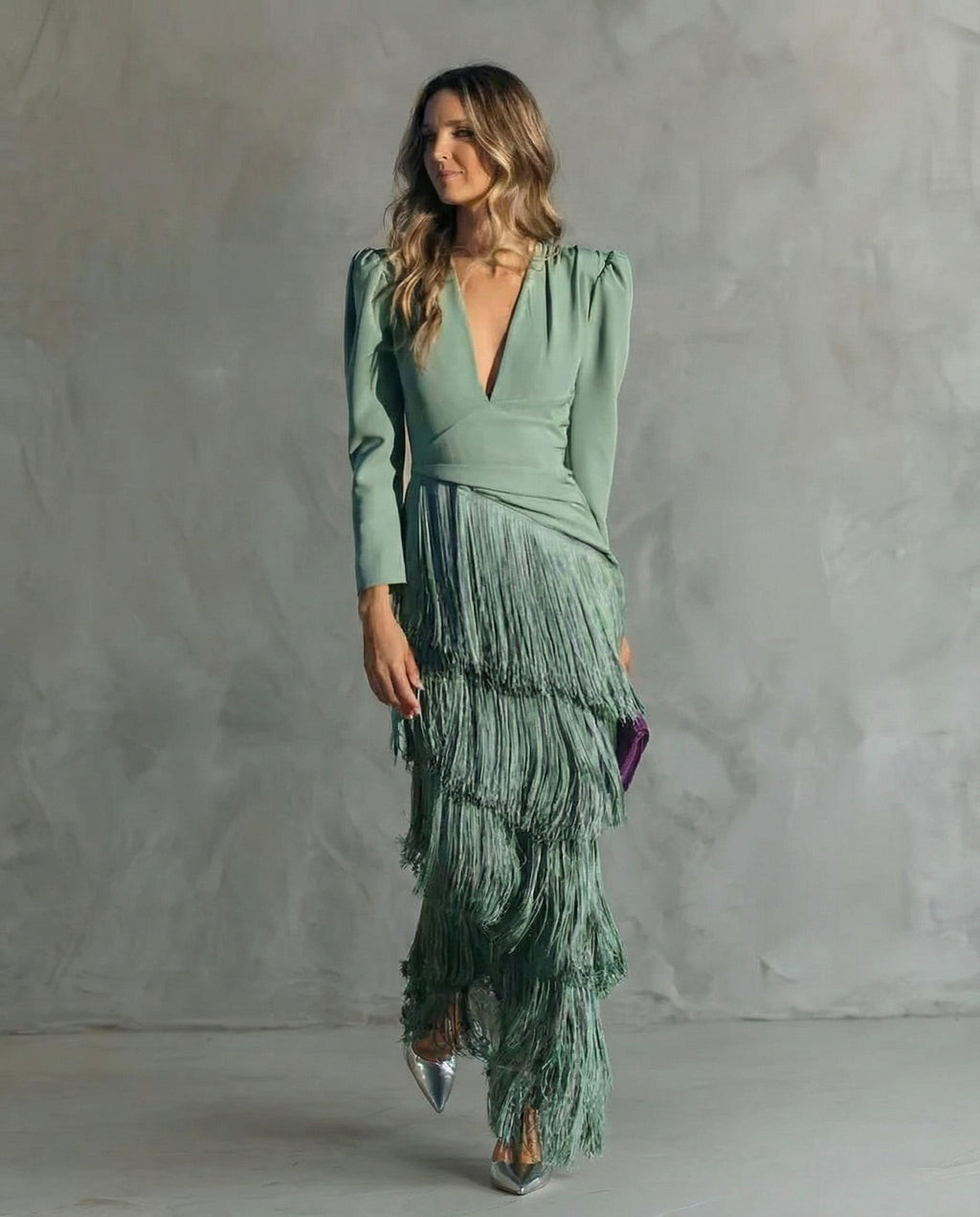 Elegant Fringe Sleeve Midi Dress | Women's Cocktail Dresses