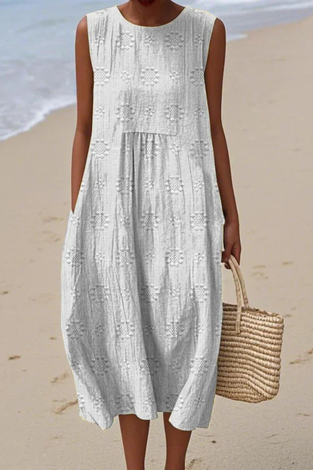 Elara Sleeveless Embroidered Dress | Women's Dress